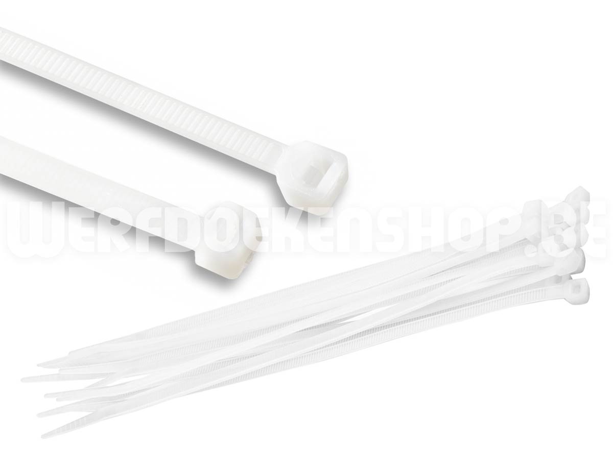 Tiewraps of kabelbinders voor het eenvoudig bevestigen van werfdoeken met behulp van boorgaten