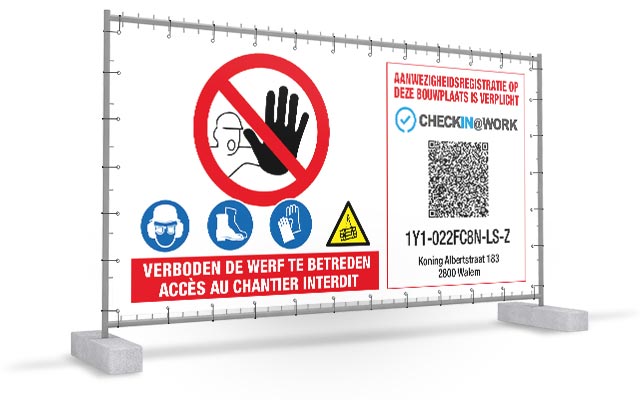 Werfdoek met Checkin at Work QR code